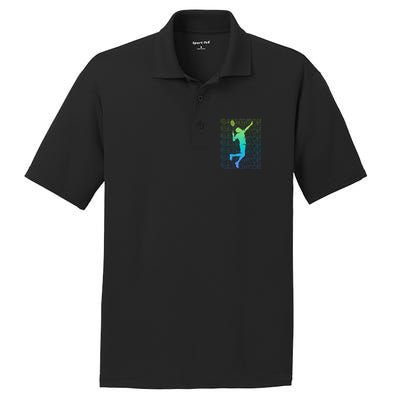 Badminton Player Vintage Badminton Meaningful Gift PosiCharge RacerMesh Polo