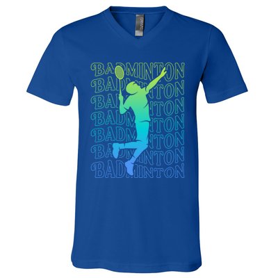 Badminton Player Vintage Badminton Meaningful Gift V-Neck T-Shirt