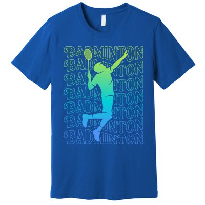 Badminton Player Vintage Badminton Meaningful Gift Premium T-Shirt