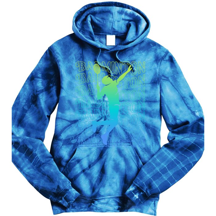 Badminton Player Vintage Badminton Meaningful Gift Tie Dye Hoodie