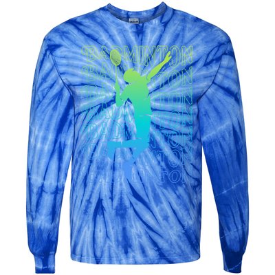 Badminton Player Vintage Badminton Meaningful Gift Tie-Dye Long Sleeve Shirt