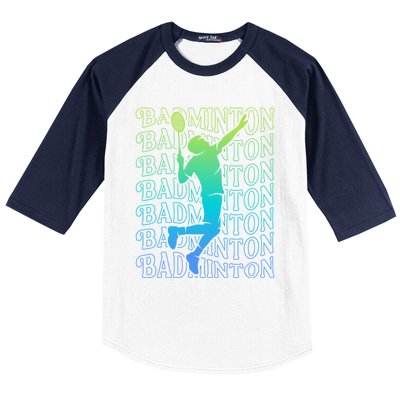 Badminton Player Vintage Badminton Meaningful Gift Baseball Sleeve Shirt