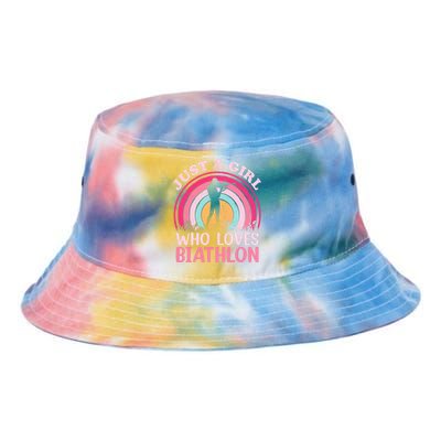 Biathlon Player Vintage Retro Just A Girl Who Loves Biathlon Tie Dye Newport Bucket Hat