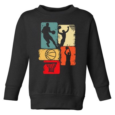 Basketball Player Vintage Retro Toddler Sweatshirt