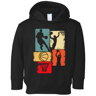 Basketball Player Vintage Retro Toddler Hoodie