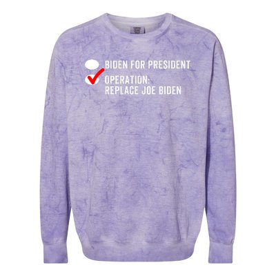 Ballot Paper Voting Replace Biden Replace Joe Biden Protrump Political Apparel Colorblast Crewneck Sweatshirt