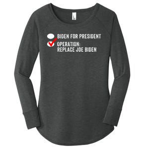 Ballot Paper Voting Replace Biden Replace Joe Biden Protrump Political Apparel Women's Perfect Tri Tunic Long Sleeve Shirt