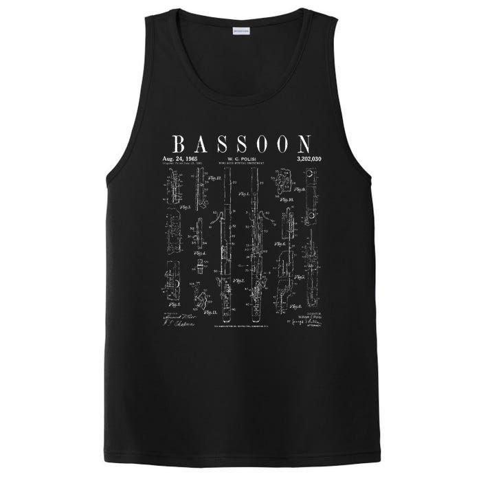 Bassoon Player Vintage Patent Bassoonist Drawing Print PosiCharge Competitor Tank