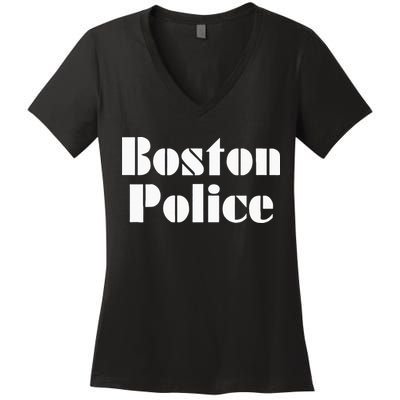 Boston Police Vintage BPD Women's V-Neck T-Shirt