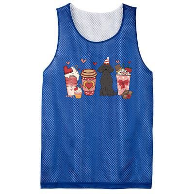 Black Poodle Valentines Day Dog Mom Coffee Lovers Gift Mesh Reversible Basketball Jersey Tank