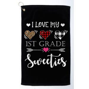 Buffalo Plaid Valentines Day 1st Grade Teacher Gift Platinum Collection Golf Towel