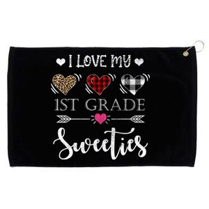 Buffalo Plaid Valentines Day 1st Grade Teacher Gift Grommeted Golf Towel