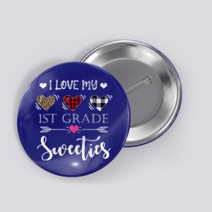 Buffalo Plaid Valentines Day 1st Grade Teacher Gift Button