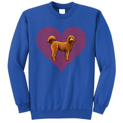 Brown Poodle Valentines Day Dog Love Fingerprint Gift Tall Sweatshirt