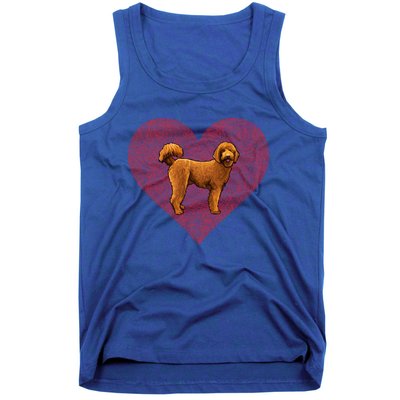 Brown Poodle Valentines Day Dog Love Fingerprint Gift Tank Top