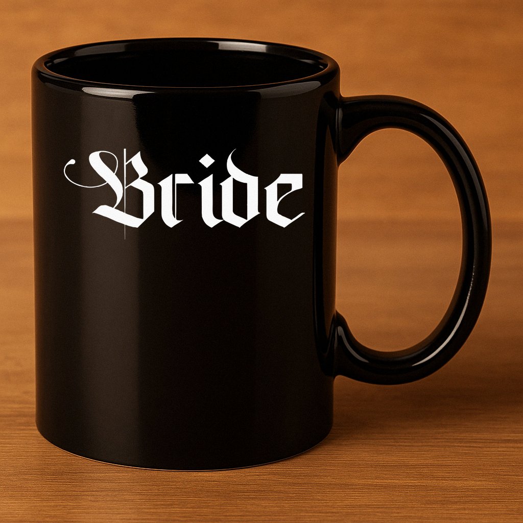 Bachelorette Party Wedding Honeymoon New Goth Bride 11oz C Handle Ceramic Mug