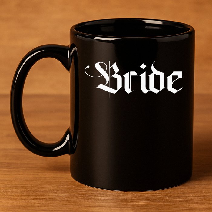 Bachelorette Party Wedding Honeymoon New Goth Bride 11oz C Handle Ceramic Mug