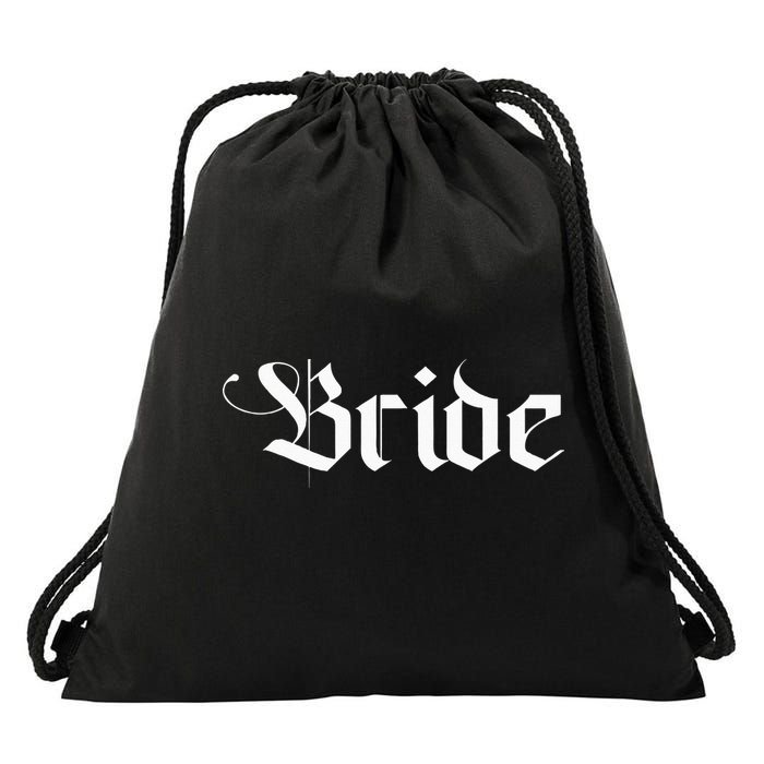 Bachelorette Party Wedding Honeymoon New Goth Bride Drawstring Bag