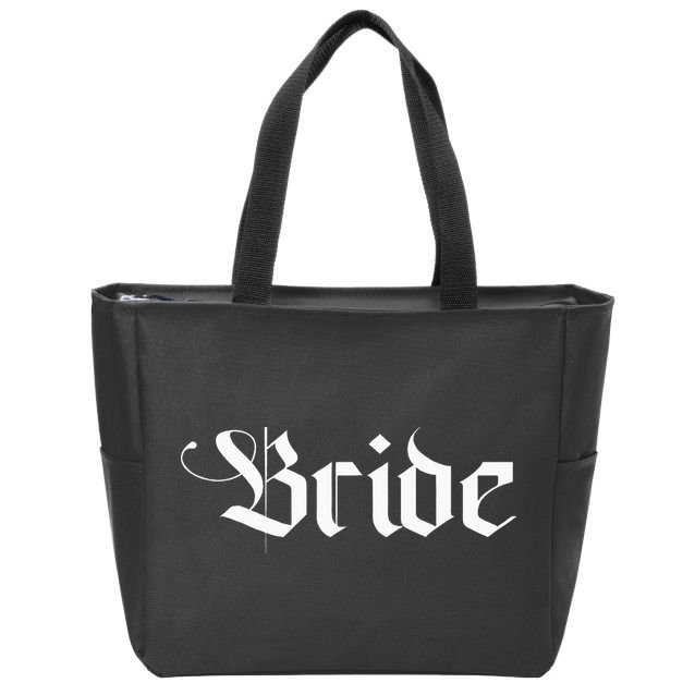 Bachelorette Party Wedding Honeymoon New Goth Bride Zip Tote Bag