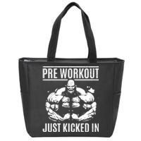 Bodybuilding Pre Workout Just Kicked In - Gym Bodybuilder Zip Tote Bag