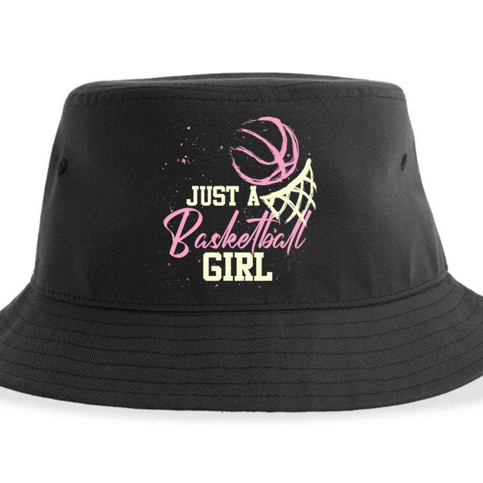 Basketball Player Women Just A Basketball Girl Basketball Sustainable Bucket Hat