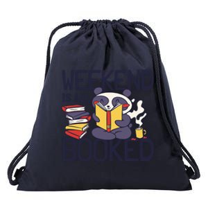 BookLover Panda Weekend Is All Booked Bookworm Funny Gift Drawstring Bag