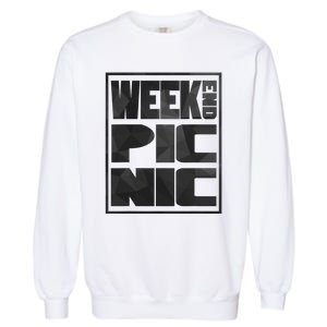 Block Picnic White Funny Camping Group Garment-Dyed Sweatshirt