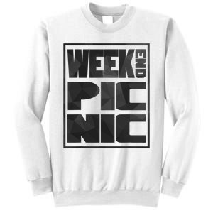 Block Picnic White Funny Camping Group Sweatshirt