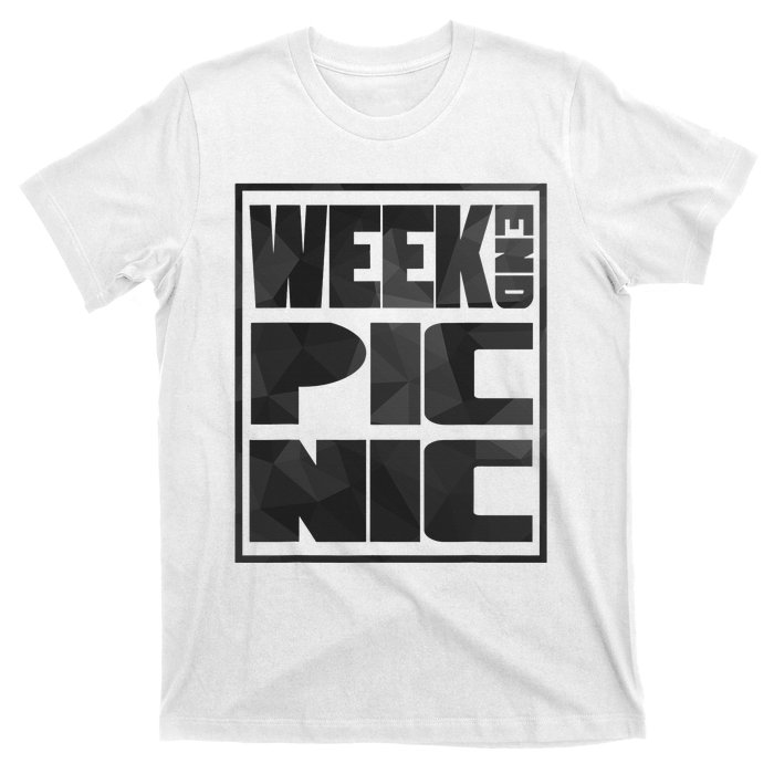 Block Picnic White Funny Camping Group T-Shirt