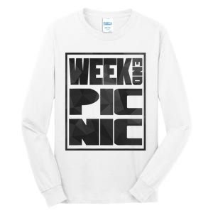 Block Picnic White Funny Camping Group Tall Long Sleeve T-Shirt