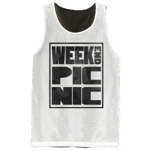 Block Picnic White Funny Camping Group Mesh Reversible Basketball Jersey Tank