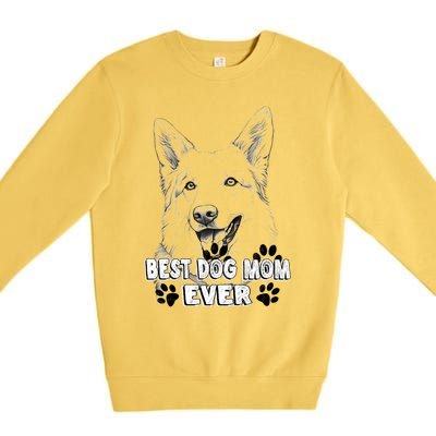 Best Pembroke Welsh Dog Mom Ever Simple Line Art Cute Great Gift Premium Crewneck Sweatshirt