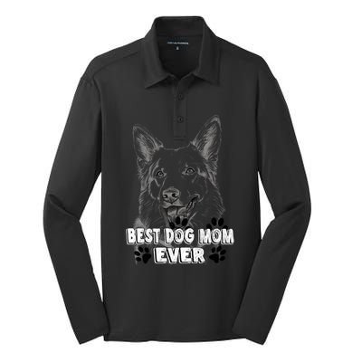 Best Pembroke Welsh Dog Mom Ever Simple Line Art Cute Great Gift Silk Touch Performance Long Sleeve Polo