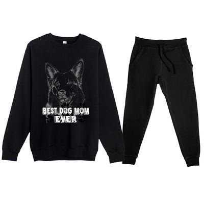 Best Pembroke Welsh Dog Mom Ever Simple Line Art Cute Great Gift Premium Crewneck Sweatsuit Set