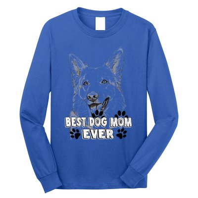 Best Pembroke Welsh Dog Mom Ever Simple Line Art Cute Great Gift Long Sleeve Shirt