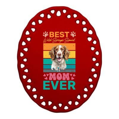 Best Pembroke Welsh Corgi Mom Ever Dog Lover Mom Gift Ceramic Oval Ornament