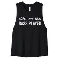 Bass Player Wife Dibs On The Bass Player Women's Racerback Cropped Tank