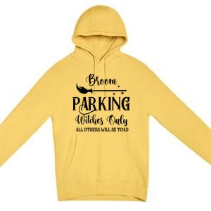 Broom Parking Witches Only Spooky Halloween Novelty Item Gift Premium Pullover Hoodie