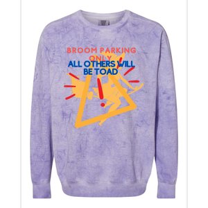 Broom Parking Witches Halloween Party Slogans And Quotes Gift Colorblast Crewneck Sweatshirt