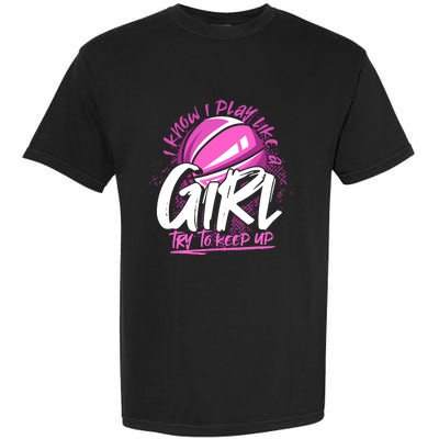 Basketball Player Wo Girl Sport Funny Basketball Garment-Dyed Heavyweight T-Shirt