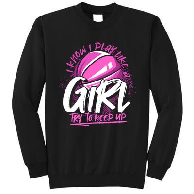 Basketball Player Wo Girl Sport Funny Basketball Sweatshirt