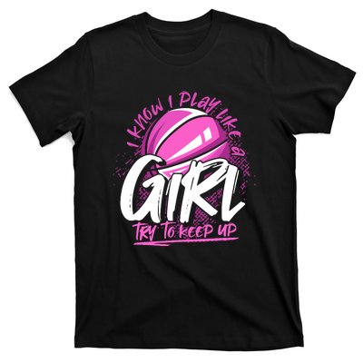 Basketball Player Wo Girl Sport Funny Basketball T-Shirt