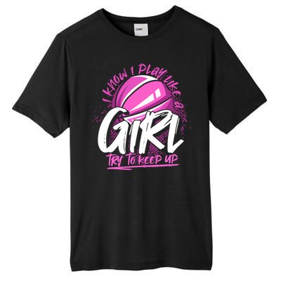 Basketball Player Wo Girl Sport Funny Basketball Tall Fusion ChromaSoft Performance T-Shirt