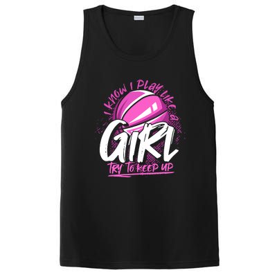 Basketball Player Wo Girl Sport Funny Basketball PosiCharge Competitor Tank