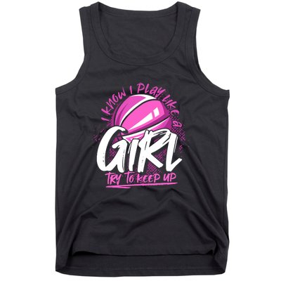 Basketball Player Wo Girl Sport Funny Basketball Tank Top