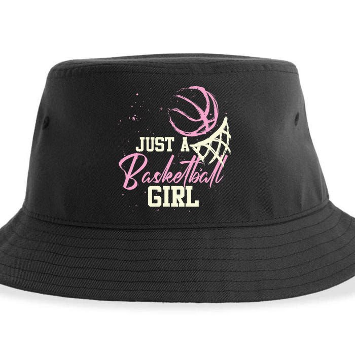 Basketball Player Women Just A Basketball Girl Basketball Sustainable Bucket Hat