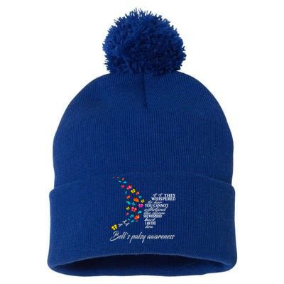 Bell's Palsy Warrior Gift Pom Pom 12in Knit Beanie