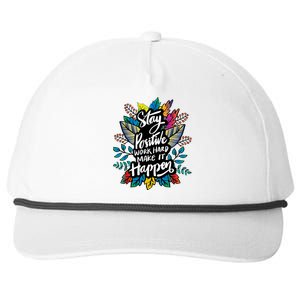 Be Positive Work Hard Make It Happen Cool Quotes Graphic Snapback Five-Panel Rope Hat