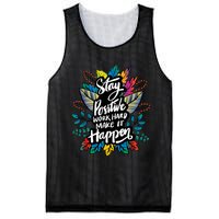 Be Positive Work Hard Make It Happen Cool Quotes Graphic Mesh Reversible Basketball Jersey Tank