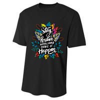 Be Positive Work Hard Make It Happen Cool Quotes Graphic Performance Sprint T-Shirt